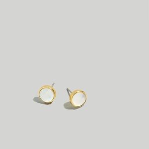 Elegant Gold and White Stud Earrings
